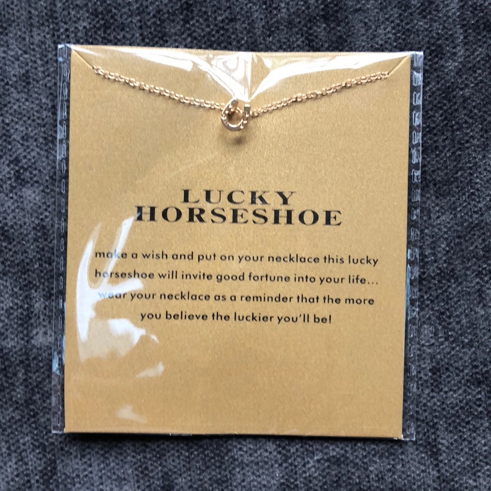 14k gold dipped Lucky Horseshoe Necklace - Picture 2 of 3